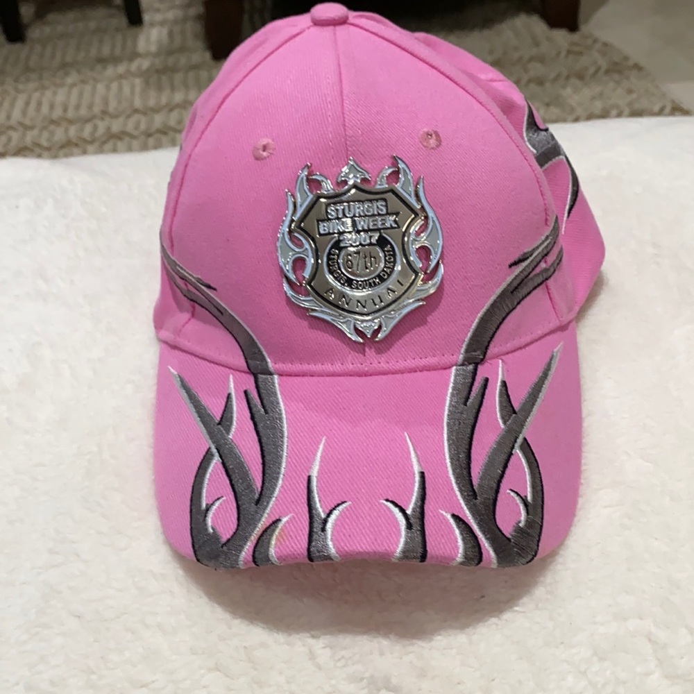 Hot pink Sturgis bike week hat 2007 South Dakota